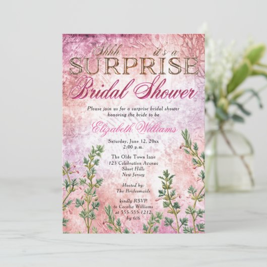 Elegant  roze verrassend Vrijgezellenfeest Kaart (Staand voorkant)