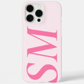 Elegant roze vet Initiaal monogram Case-Mate iPhone Case (Achterkant)