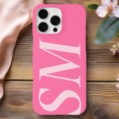 Elegant roze vet Initiaal monogram Case-Mate iPhone Case