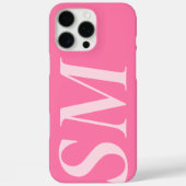 Elegant roze vet Initiaal monogram Case-Mate iPhone Case (Achterkant)