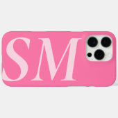 Elegant roze vet Initiaal monogram Case-Mate iPhone Case (Achterkant (horizontaal))