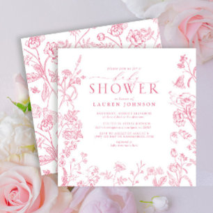 Elegant roze Victoriaans Baby shower Kaart