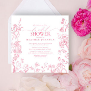 Elegant Roze Victoriaans Bloemen Vrijgezellenfeest Kaart