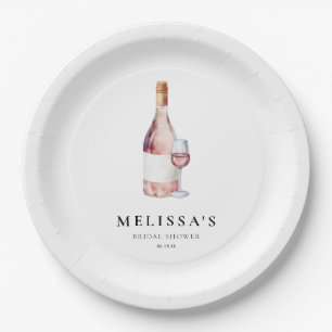 Elegant roze vinino voor het Vrijgezellenfeest Vow Papieren Bordje