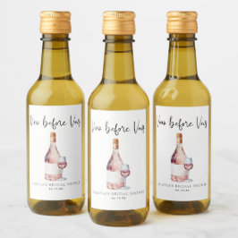 Elegant roze vinino voor Vows Vrijgezellenfeest Fa Wijn Etiket