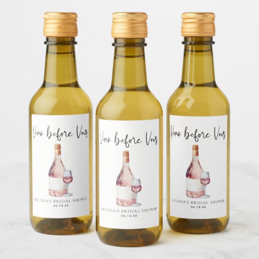 Elegant roze vinino voor Vows Vrijgezellenfeest Fa Wijn Etiket (Flessen)