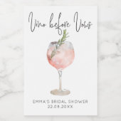 Elegant roze vinino voor Vows Vrijgezellenfeest Fa Wijn Etiket (Enkel label)