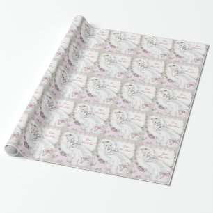 Elegant roze vintage babyshower-cadeauverpakkings  cadeaupapier