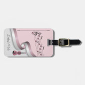 Elegant roze Viola Instrument Hoesje Label Bagagelabel (Voorkant horizontaal)