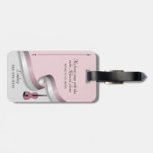 Elegant roze Viola Instrument Hoesje Label Bagagelabel (Achterkant horizontaal)