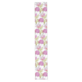 Elegant Roze Violet Waterverf Boho Floral Lange Tafelloper