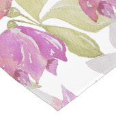 Elegant Roze Violet Waterverf Boho Floral Lange Tafelloper (Hoek)