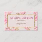 Elegant roze visitekaartje (Voorkant)