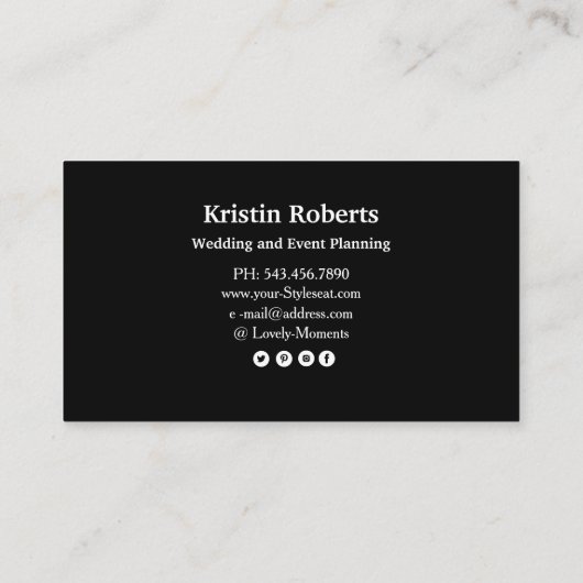 Elegant roze visitekaartje (Achterkant)