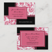Elegant roze Visitekaartjes van Floral (Voorkant / Achterkant)