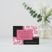 Elegant roze Visitekaartjes van Floral (Staand voorkant)