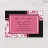 Elegant roze Visitekaartjes van Floral (Achterkant)