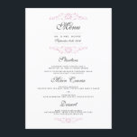 Elegant Roze Vlaams Binnendringmenu Menu<br><div class="desc">Elegant roze floreus ontwerp. Matching uitnodiging,  rsvp kaarten,  postzegels en nog veel meer in de Little Bayleigh Store.</div>