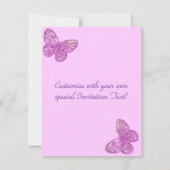 "Elegant roze vlinder" mooie uitdrukkingen Save The Date (Achterkant)
