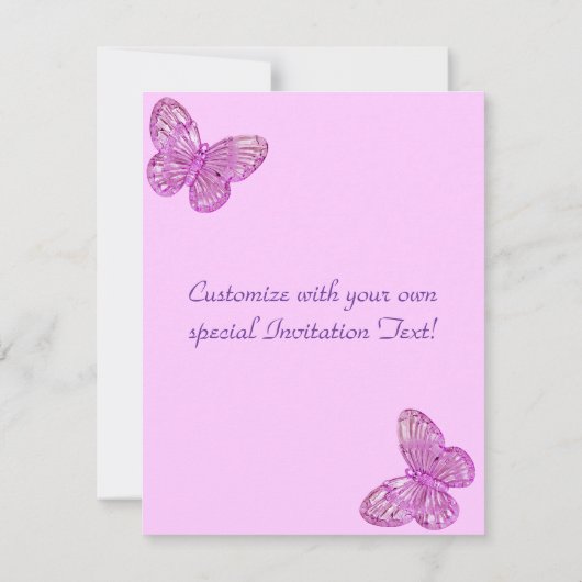 "Elegant roze vlinder" mooie uitdrukkingen Save The Date (Achterkant)