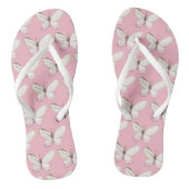 Elegant roze vlinderpatroonpatronen Teenslippers (Voetbed)