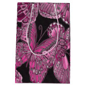 Elegant roze vlinderpatroontas medium cadeauzakje (Achterkant)