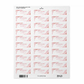 Elegant roze vloeibare Waterverf Inktadres Etiket (Full Sheet)