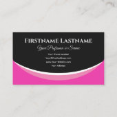 Elegant roze vormen op zwart monogram 3d effect visitekaartje (Achterkant)