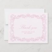 Elegant  roze Vrijgezellenfeest bedankje Bedankkaart (Voorkant)