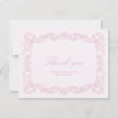 Elegant  roze Vrijgezellenfeest bedankje Bedankkaart (Voorkant)