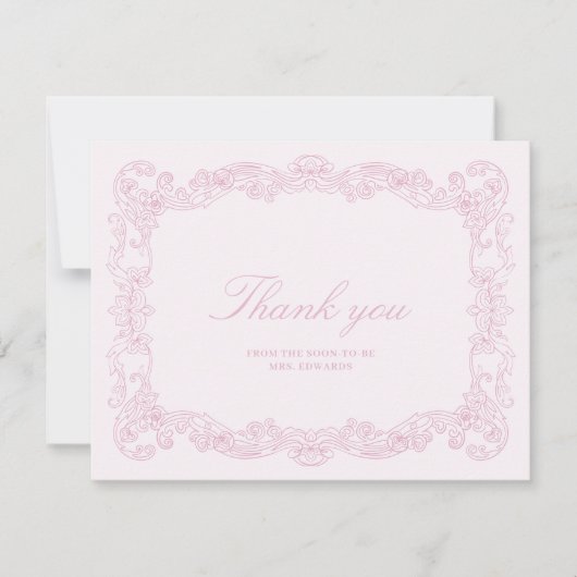 Elegant  roze Vrijgezellenfeest bedankje Bedankkaart (Voorkant)