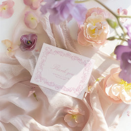 Elegant roze Vrijgezellenfeest bedankje Bedankkaart