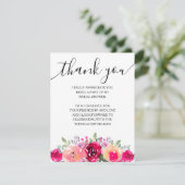 Elegant roze Vrijgezellenfeest Bedankkaart (Staand voorkant)