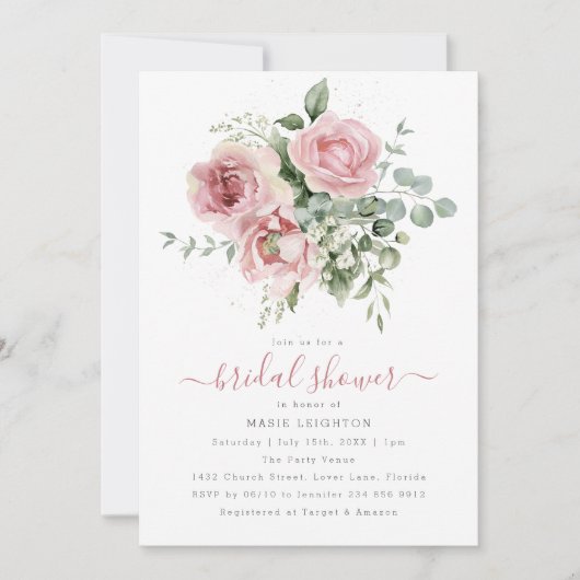 Elegant roze Vrijgezellenfeest Kaart (Voorkant)