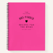 Elegant Roze Vrijgezellenfeest Keepsake Recept Boe Notitieboek (Voorkant)