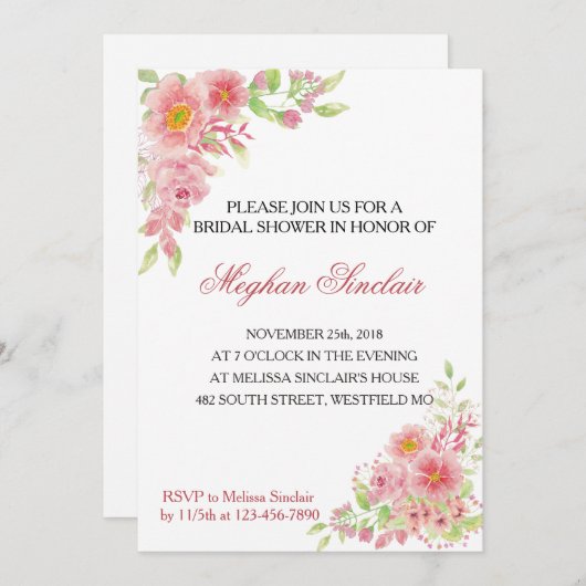 Elegant roze Vrijgezellenfeest nodigt uit Kaart (Voorkant / Achterkant)