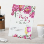 Elegant Roze Vrijgezellenfeest Pimp Uw Prosecco Ba Reclamebord Met Voetstuk (Insitu)