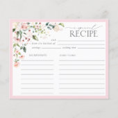 Elegant roze Vrijgezellenfeest Recipe Kaart (Voorkant)