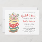 Elegant roze Vrijgezellenfeest Tea Party Kaart (Voorkant)