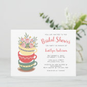 Elegant roze Vrijgezellenfeest Tea Party Kaart (Staand voorkant)