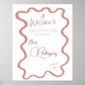 Elegant Roze Vrijgezellenfeest Welkom Poster (Voorkant)