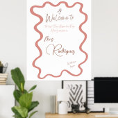 Elegant Roze Vrijgezellenfeest Welkom Poster (Thuiskantoor)
