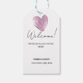 Elegant roze waanzinnig klein huwelijk welkom cadeaulabel (Voorkant)