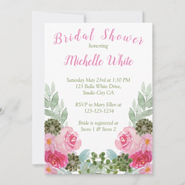 Elegant roze Waterverf (Voorkant)