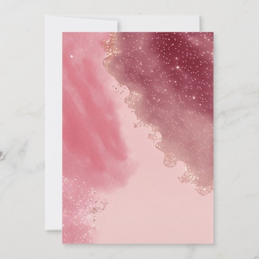 Elegant Roze Waterverf 21e Verjaardag Kaart (Achterkant)