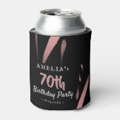 Elegant Roze Waterverf 70ste Verjaardagsfeestje Blikjeskoeler (Blikje Voorkant)