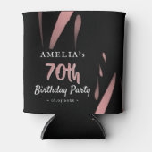 Elegant Roze Waterverf 70ste Verjaardagsfeestje Blikjeskoeler (Voorkant)