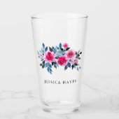 Elegant roze Waterverf aangepaste tekst Glas (Voorkant)