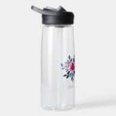 Elegant roze Waterverf aangepaste tekst Waterfles (Rechts)