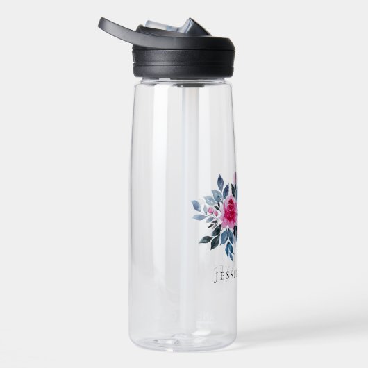 Elegant roze Waterverf aangepaste tekst Waterfles (Rechts)